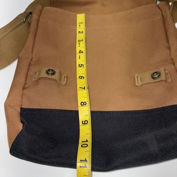 Carhartt Crossbody Bag Brown Black Two Tone Wide Strap Snap Closure Messenger - Picture 9 of 10